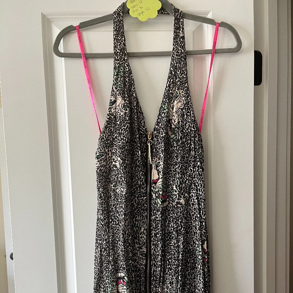 Betsey Johnson Xena Halter Mini Dress in Leopard